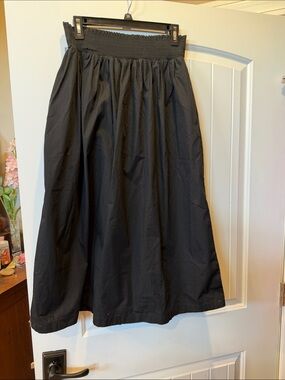 Calvin Klein Black Smocked-Waist Maxi Skirt